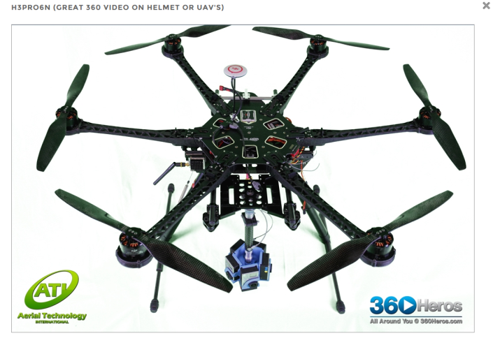 360 camera mount drone